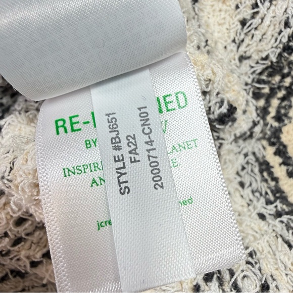 J. Crew Black and Ivory  Space-Dyed Cotton Blend Textured Cardigan Sweater - Picture 11 of 15